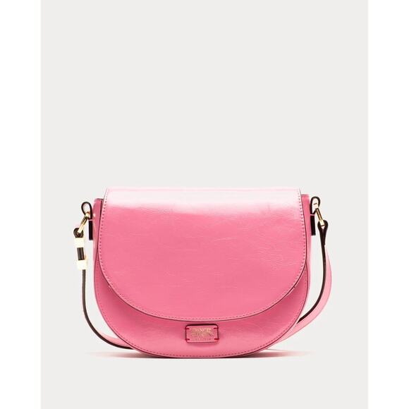 Frances Valentine Mini Ellen Leather Crossbody Bag ~ Pink - Picture 1 of 9